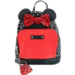 Disney Minnie Mouse Polka Dot 10 inch Mini Backpack Sequin Bow